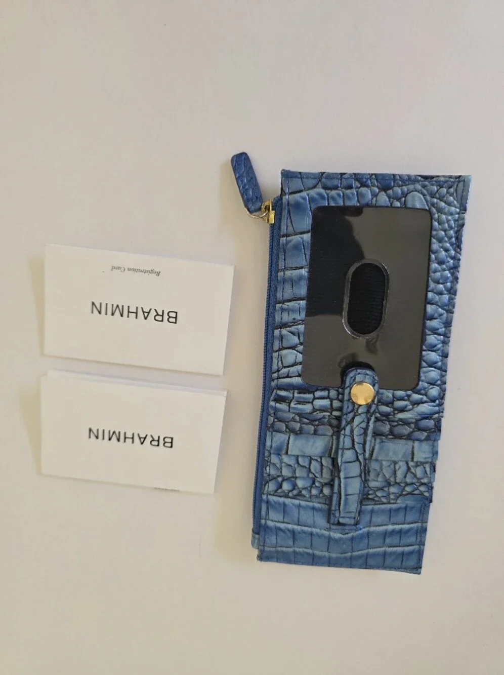Brahmin Duxbury Electric Blue Ombre Melbourne Satchel Crossbody + Wallet
